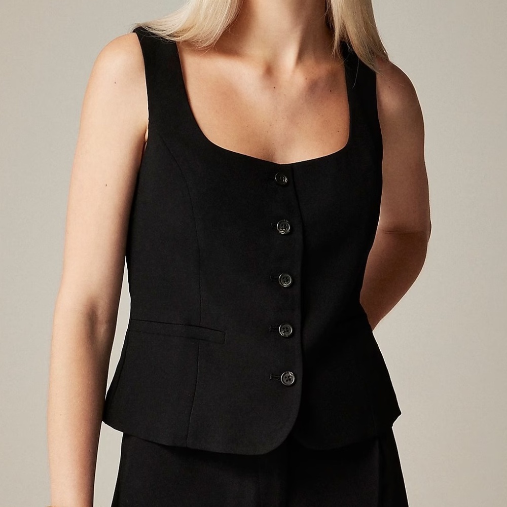 NWT J.Crew Scoopneck vest in drapey crepe